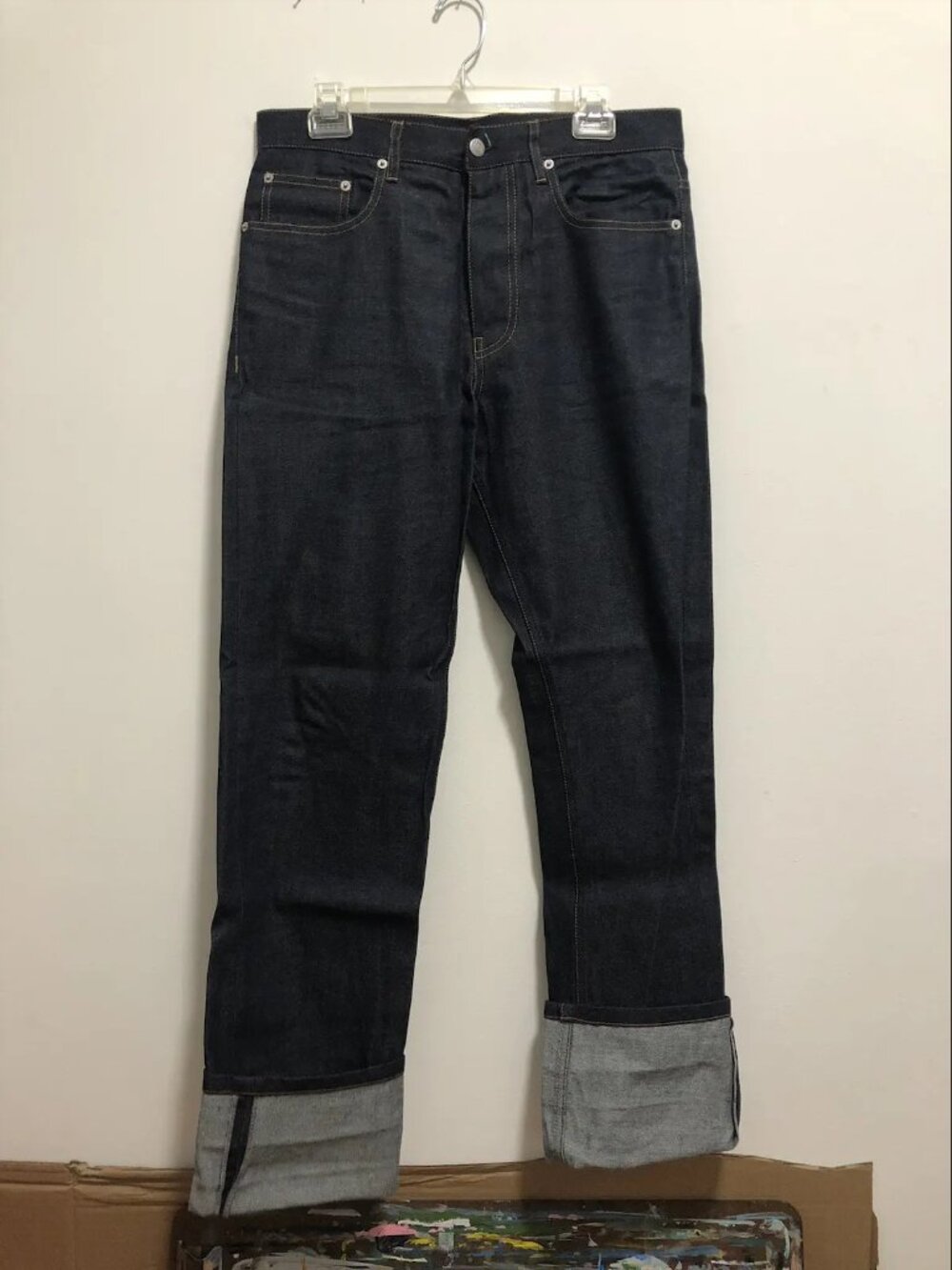 Helmut Lang Re-Edition Turn Up Raw Denim Jeans Made in USA